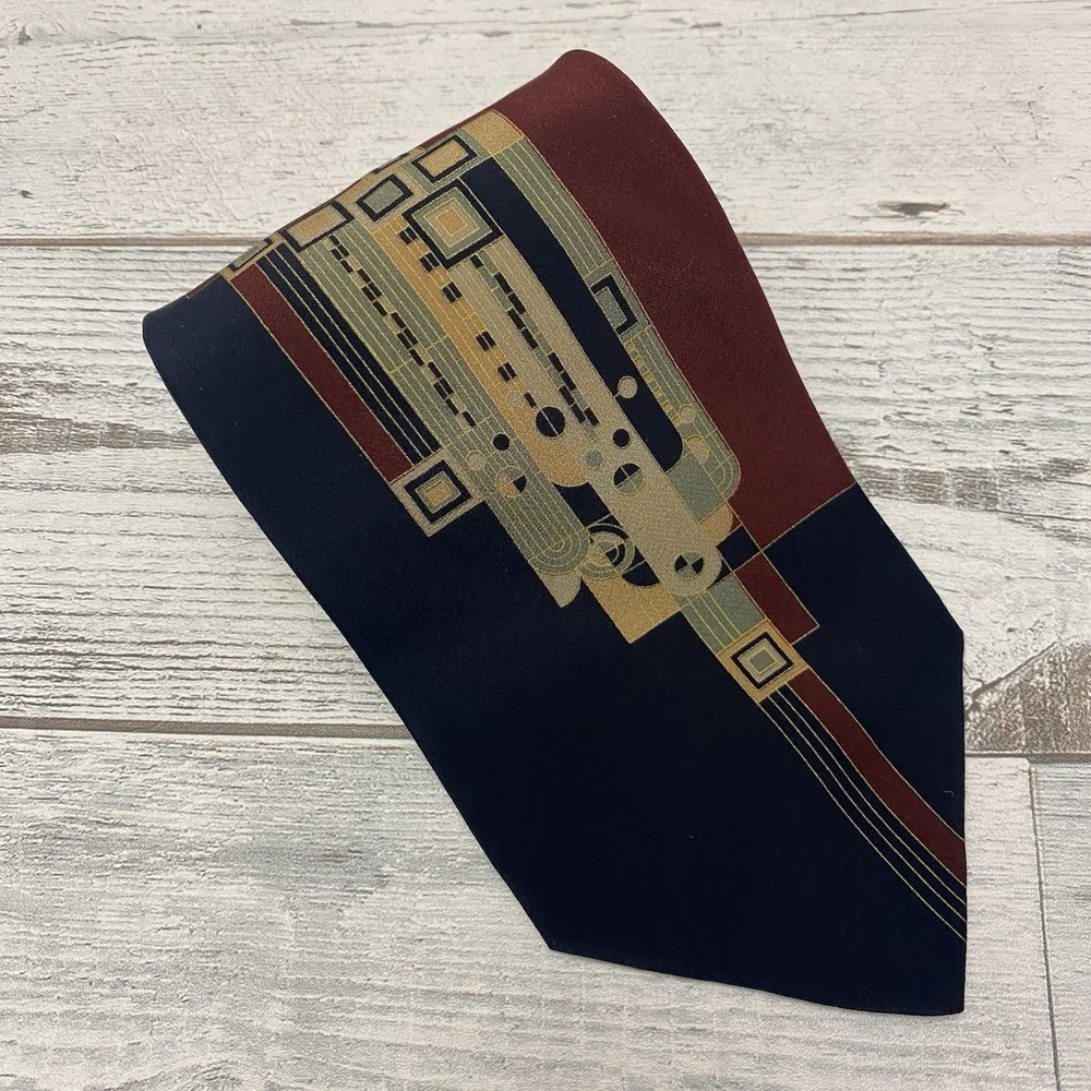 Boxelder Frank Lloyd Wright Silk Tie Saquaro Forms And Cactus Flowers Art Deco